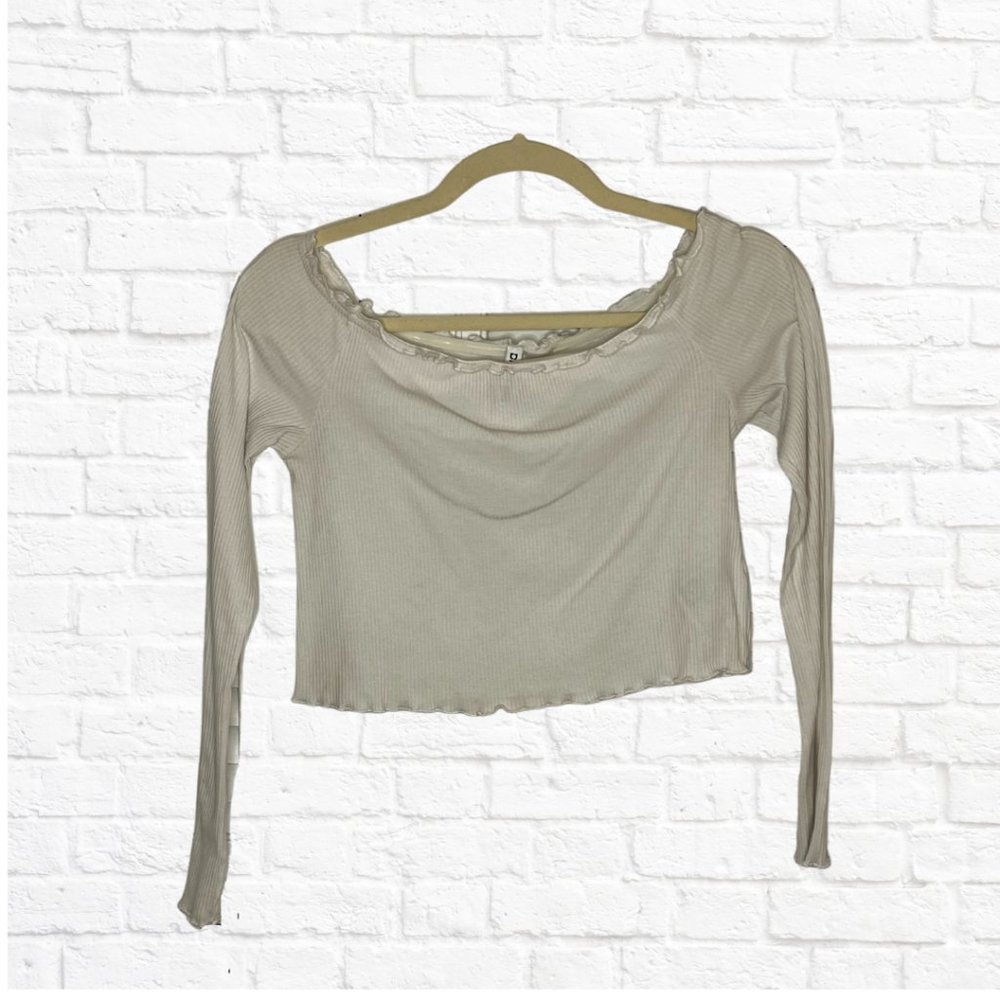 Off-the-shoulder white top